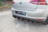 Maxton Design difúzor zadného nárazníka RACING DURABILITY VW Golf VII GTI Ver.1 - červený