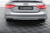 Maxton Design spoiler zadného nárazníka (verzia so samostatnými výfukmi na oboch stranách) AUDI A5 S-Line B8 Coupe / Sportback po FL - čierny lesklý