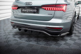 Maxton Design stredový spoiler zadného nárazníka (s vertikálnym rebrovaním) AUDI A6 Allroad C8 - čierny lesklý