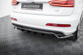 Maxton Design stredový spoiler zadného nárazníka (s vertikálnym rebrovaním) AUDI Q3 S-Line 8U - čierny lesklý