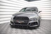 Maxton Design spoiler predného nárazníka Street Pro AUDI S3 / A3 S-Line 8V Sportback po FL Ver.1 - čierny + lesklé krídielka