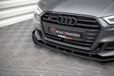 Maxton Design spoiler predného nárazníka Street Pro AUDI S3 / A3 S-Line 8V Sportback po FL Ver.1 - čierny + lesklé krídielka