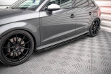 Maxton Design bočné prahové lišty Street Pro AUDI S3 / A3 S-Line 8V Sportback po FL - čierny + lesklé krídielka