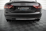 Maxton Design spoiler zadného nárazníka (verzia s jednostrannou dvojitou koncovkou výfuku) AUDI A5 S-Line B8 Coupe / Cabriolet pred FL - čierny lesklý