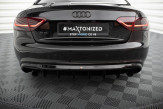 Maxton Design spoiler zadného nárazníka (verzia s koncovkou výfuku na oboch stranách) AUDI A5 S-Line B8 Coupe / Cabriolet pred FL - čierny lesklý