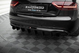 Maxton Design spoiler zadného nárazníka (verzia s koncovkou výfuku na oboch stranách) AUDI A5 S-Line B8 Coupe / Cabriolet pred FL - čierny lesklý