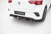 Maxton Design stredový spoiler zadného nárazníka (s vertikálnym rebrovaním) VW T-Roc R pred FL - čierny lesklý