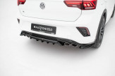 Maxton Design stredový spoiler zadného nárazníka (s vertikálnym rebrovaním) VW T-Roc R pred FL - čierny lesklý