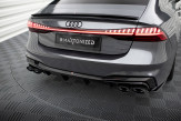 Maxton Design spoiler zadného nárazníka AUDI A7 S-Line / S7 C8 s čiernou imitáciou koncoviek výfuku