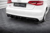 Maxton Design spoiler zadného nárazníka (verzia s jednostrannou dvojitou koncovkou výfuku) AUDI A3 S-Line 8V Sportback pred FL - čierny lesklý