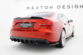 Maxton Design spoiler zadného nárazníka (verzia s jednostrannou dvojitou koncovkou výfuku) AUDI A5 S-Line B8 Sportback pred FL - čierny lesklý