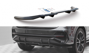 Maxton Design stredový spoiler zadného nárazníka (s vertikálnym rebrovaním) AUDI Q3 S-Line F3 Sportback - čierny lesklý