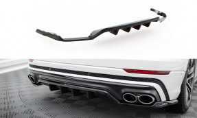Maxton Design stredový spoiler zadného nárazníka (s vertikálnym rebrovaním) AUDI SQ8 pred FL - čierny lesklý  