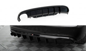 Maxton Design spoiler zadného nárazníka (verzia s jednostrannou dvojitou koncovkou výfuku) AUDI A5 S-Line B8 Coupe / Cabriolet pred FL - čierny lesklý