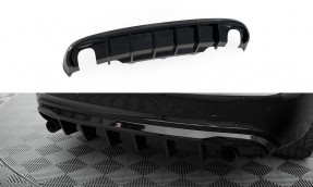 Maxton Design spoiler zadného nárazníka (verzia s koncovkou výfuku na oboch stranách) AUDI A5 S-Line B8 Coupe / Cabriolet pred FL - čierny lesklý