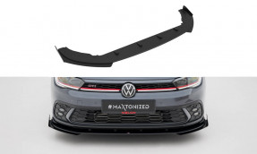 Maxton Design spoiler predného nárazníka Street Pro VW Polo AW GTI po FL - čierny + lesklé krídielka